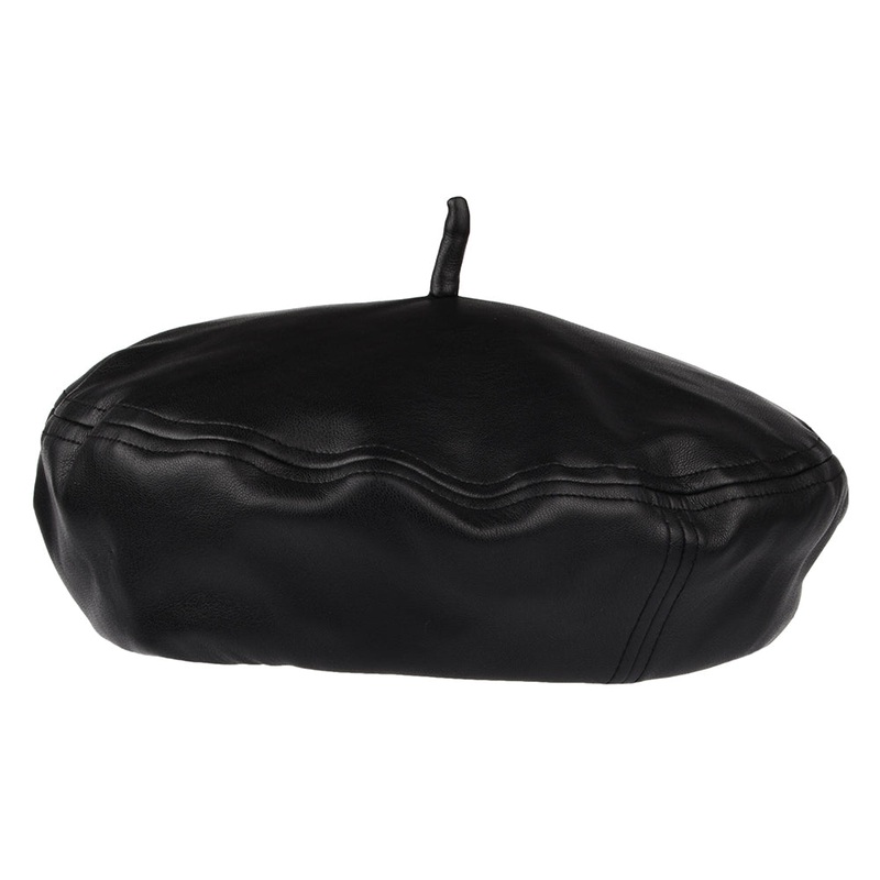 Brixton Hats Audrey II Faux Leather Beret – Black X-Small/Small