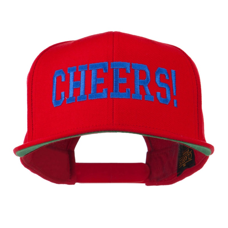 Cheers Embroidered Snapback Cap Red One Size