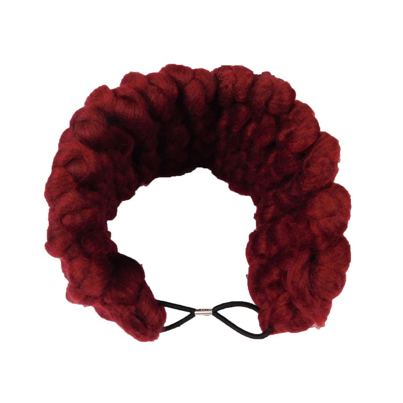 Chunky Rib-Knit Headband Burgundy