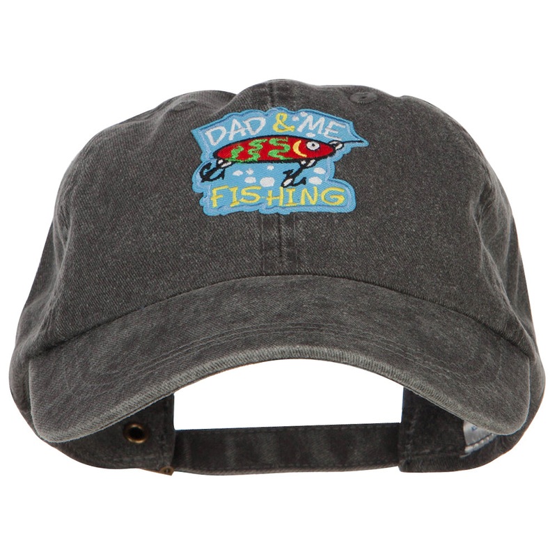 Dad and Me Fishing Patched Washed Cap Black One Size