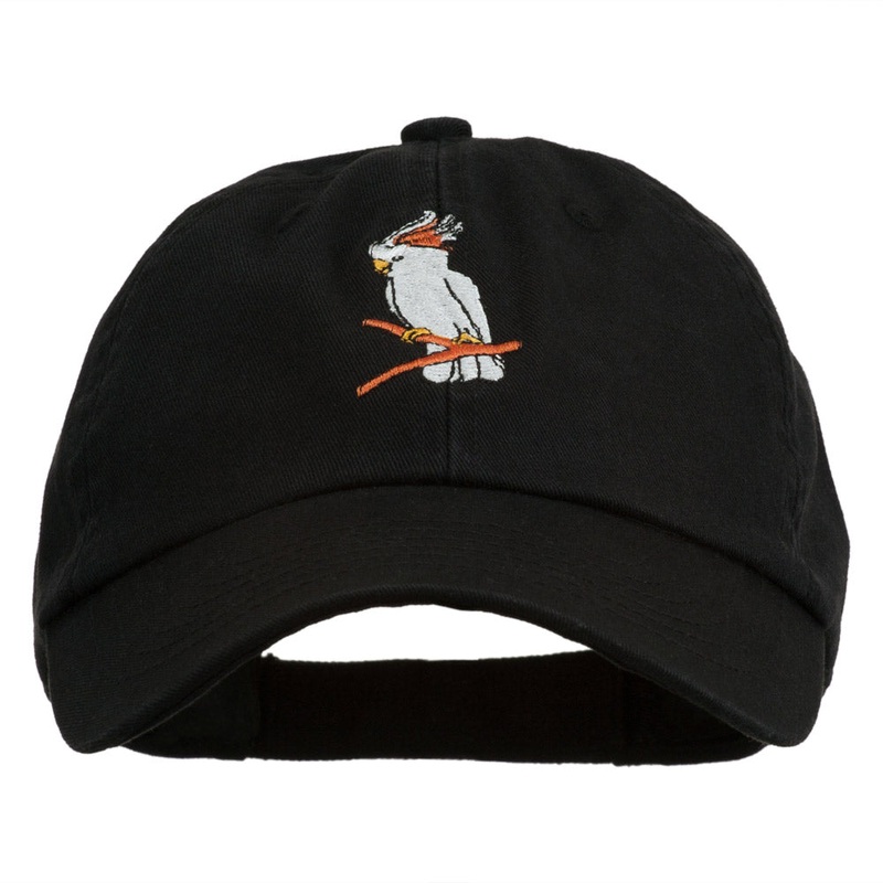 Image of Cockatoo Embroidered Pet Spun Cap Black One Size