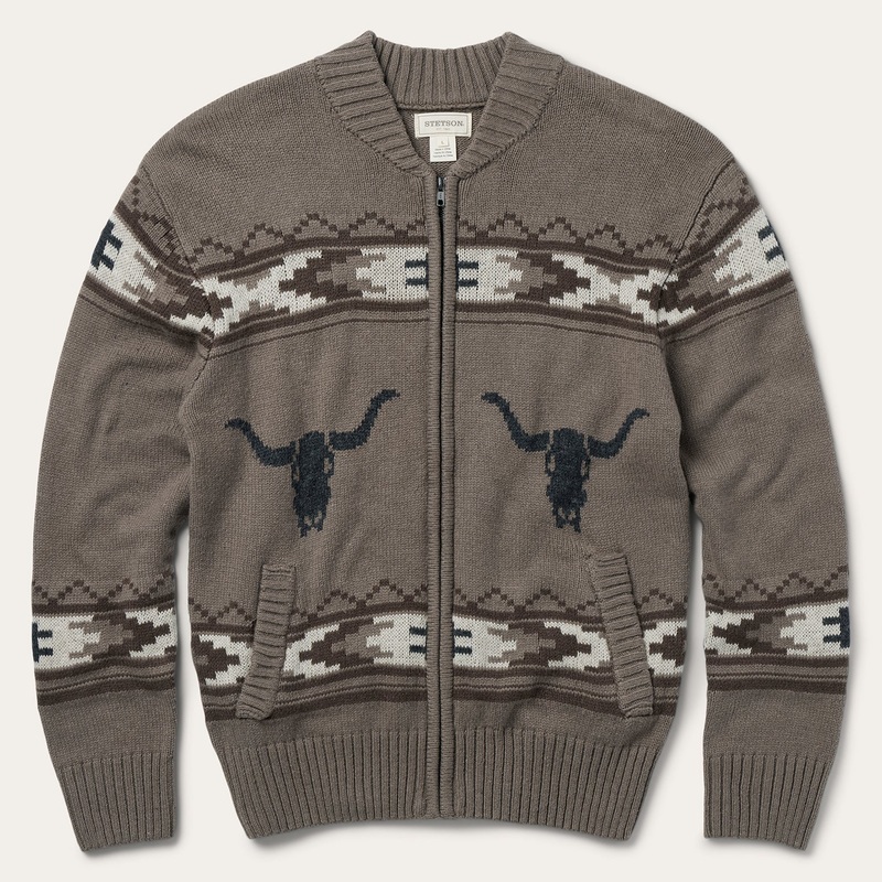 Longhorn Cardigan Brown S