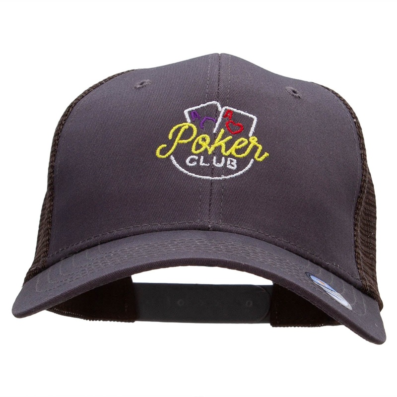 Poker Club Embroidered High Profile Mesh Cap Charcoal One Size