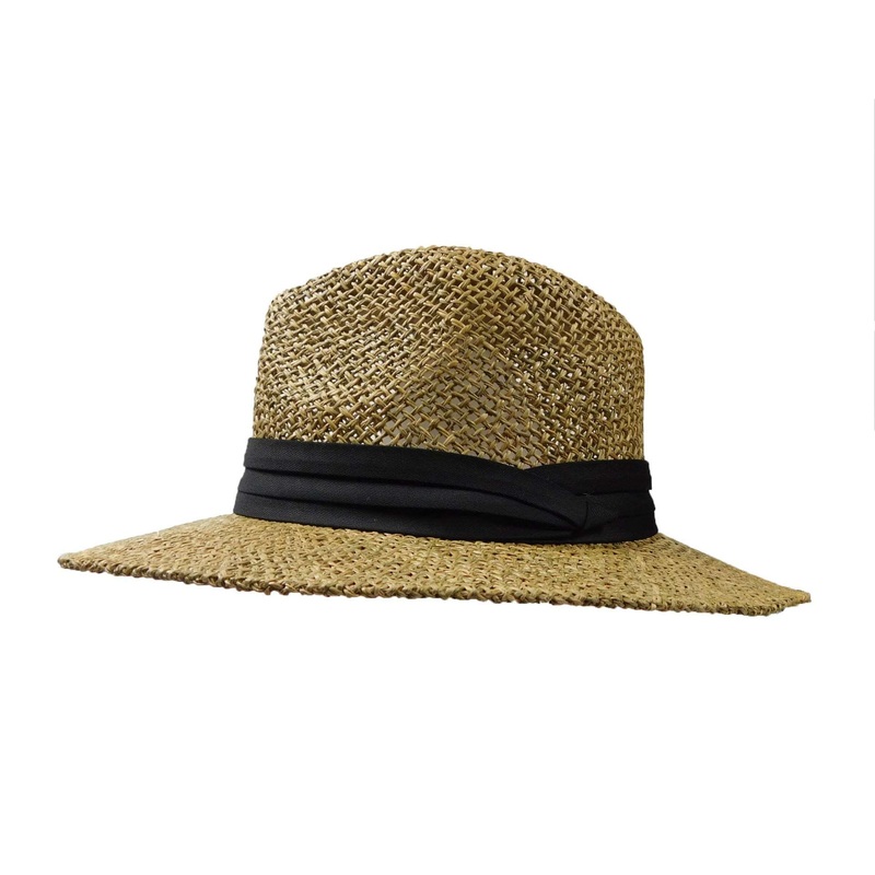 Sea Grass Safari Hat with Black Band – Milani Hats Natural Large (59 cm)