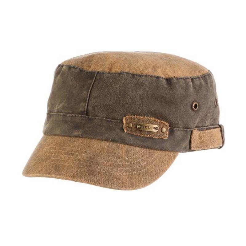 Tarp Cloth Cadet Cap with Plaid Lining – Stetson Hats Brown S/M