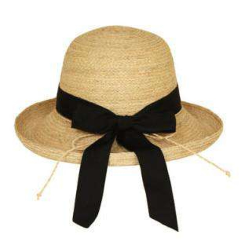 Up Turned Brim Raffia Hat Natural