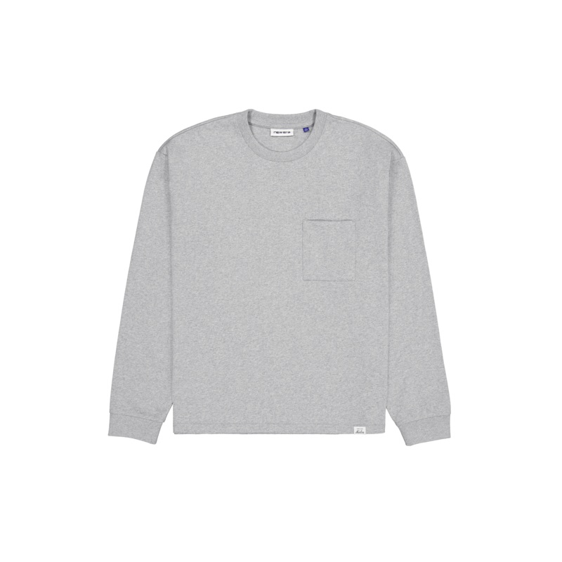 Aurora Heather Gray Long Sleeve Pocket T-Shirt S