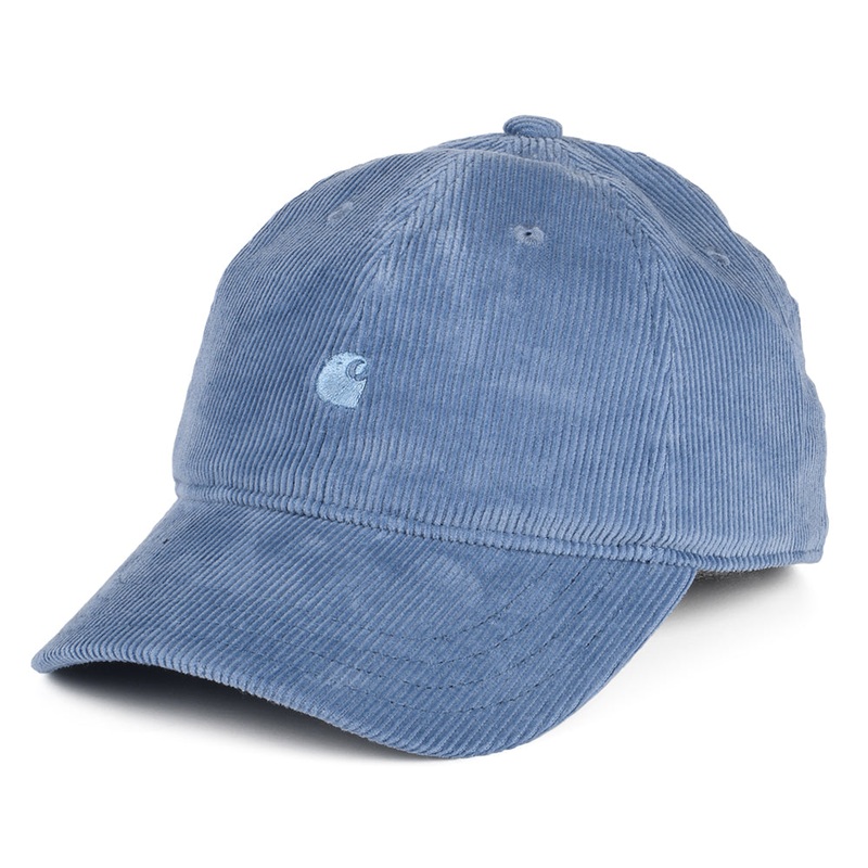 Carhartt WIP Hats Harlem Corduroy Tonal Baseball Cap – Slate Blue Adjustable