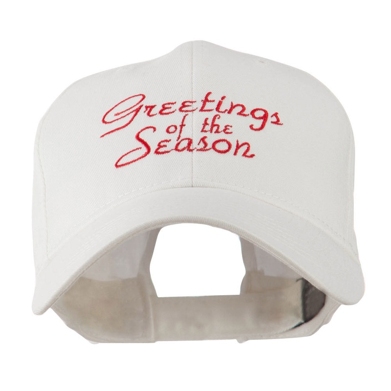 Christmas Greetings of the Season Embroidered Cap White One Size