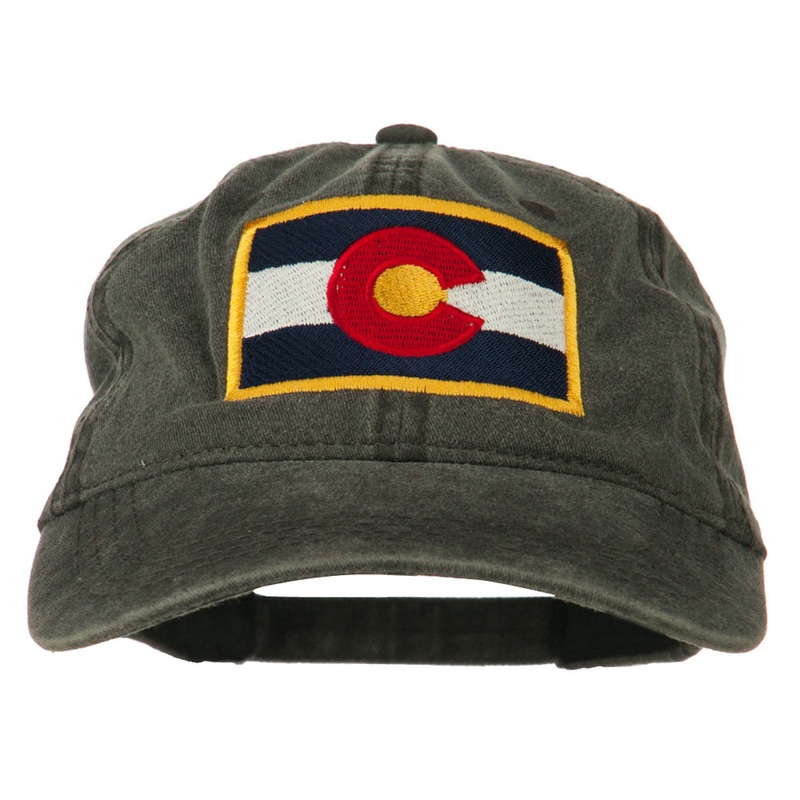 Colorado State Flag Embroidered Washed Buckle Cap Black One Size