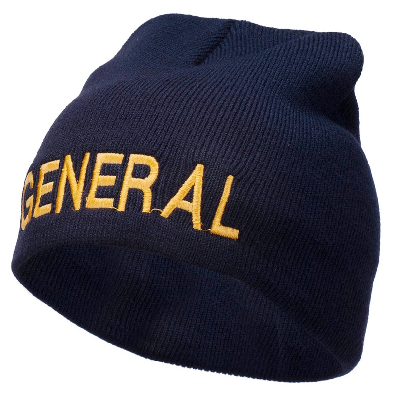 General Embroidered Short Beanie Navy One Size