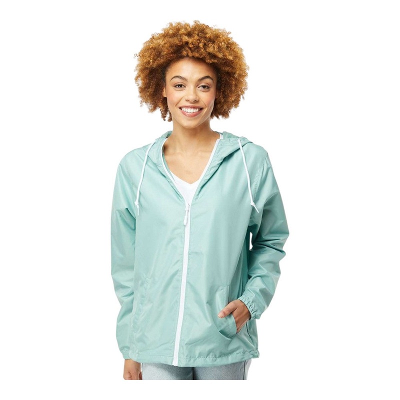 Independent Trading Co EXP54LWZ Men’s Lightweight Windbreaker Full-Zip Jacket Black XS