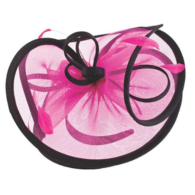 Large Satin Trimmed Fascinator – Something Special Collection Fuchsia