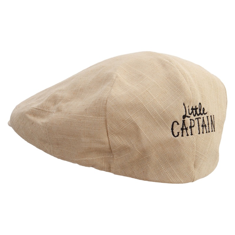 Little Captain Embroidered Men’s Linen Ivy Cap Khaki XL-2XL