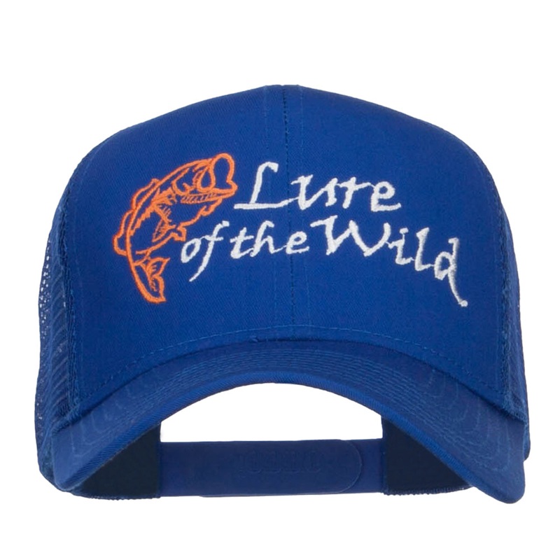 Lure of the Wild Embroidered Mesh Cap Royal One Size
