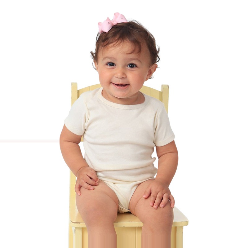Royal Apparel Infant Organic Cotton Interlock One-Piece  Style 6039ORG Made in USA Natural 0/3 Months