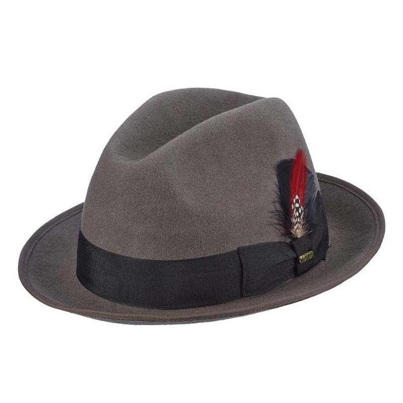 Uptown Structured Wool Felt Fedora Hat – Scala Hats Black Medium (22.25″)