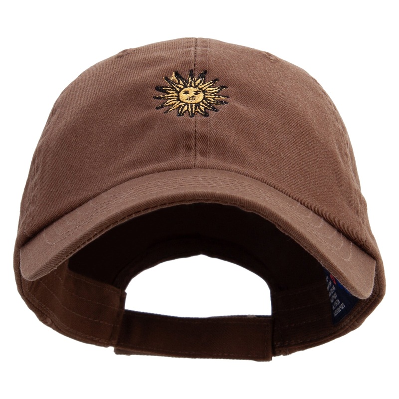 Uruguay Sun Logo Embroidered Low Profile Washed Cap Brown One Size
