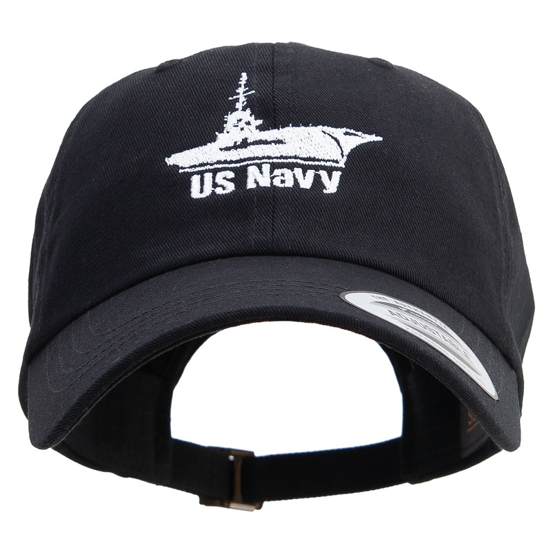 US Navy Unstructured Low Profile 6 panel Cotton Cap Black One Size