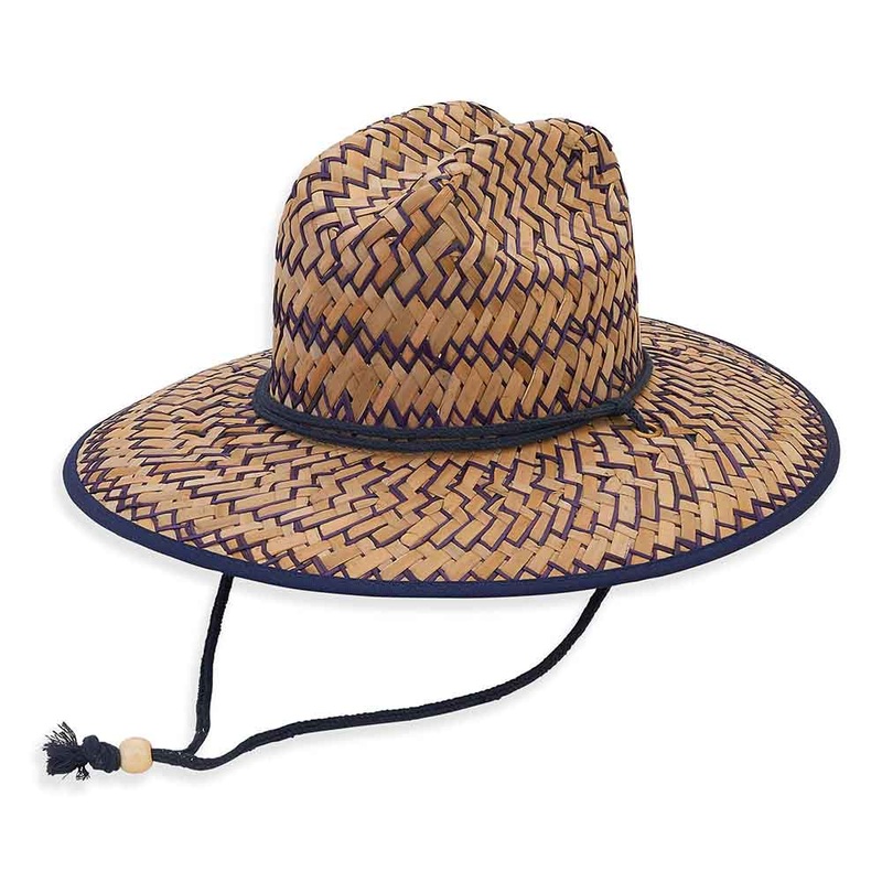 Zig Zag Rush Straw Lifeguard Hat for Small Heads – Sunny Dayz Hats Natural Extra-Small (54 cm)