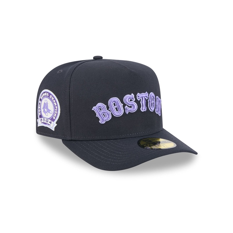 Boston Red Sox Navy Lavender 59FIFTY A-Frame Fitted Hat 7