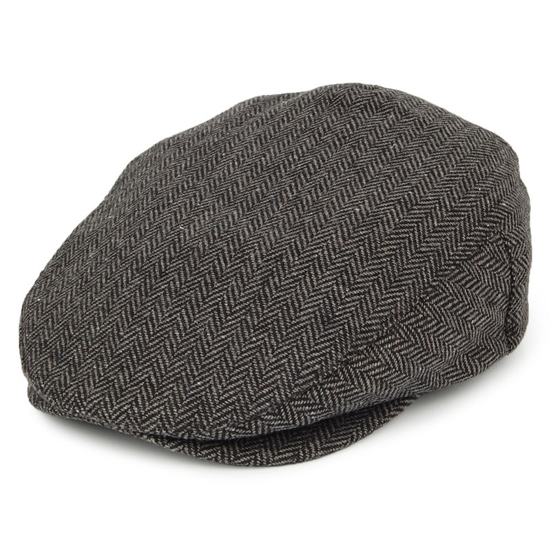 Brixton Hats Hooligan Herringbone Flat Cap – Grey-Black Small-56cm