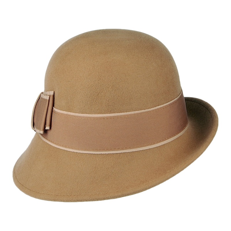 Christys Hats Downtown Wool Felt Cloche – Camel 1-Size