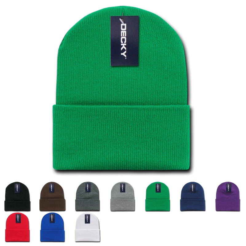 Decky 613 – Acrylic Long Beanie, Knit Cap – 613 Black