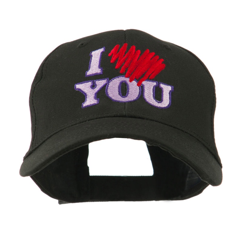 I Love You Logo Embroidered Cap Black One Size