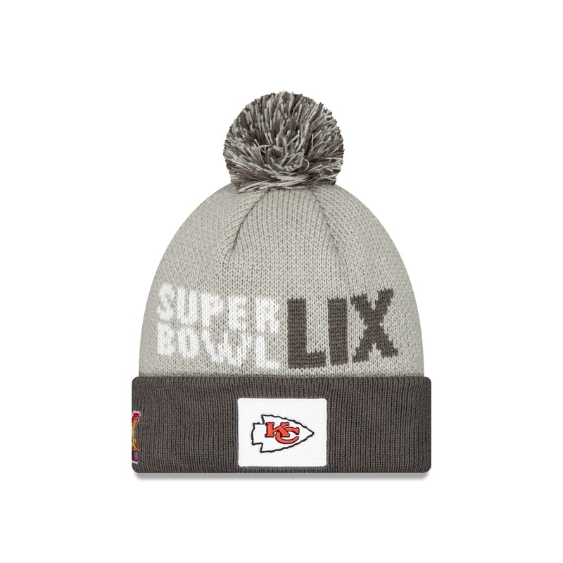 Kansas City Chiefs Super Bowl LIX Sideline Pom Knit Hat One Size