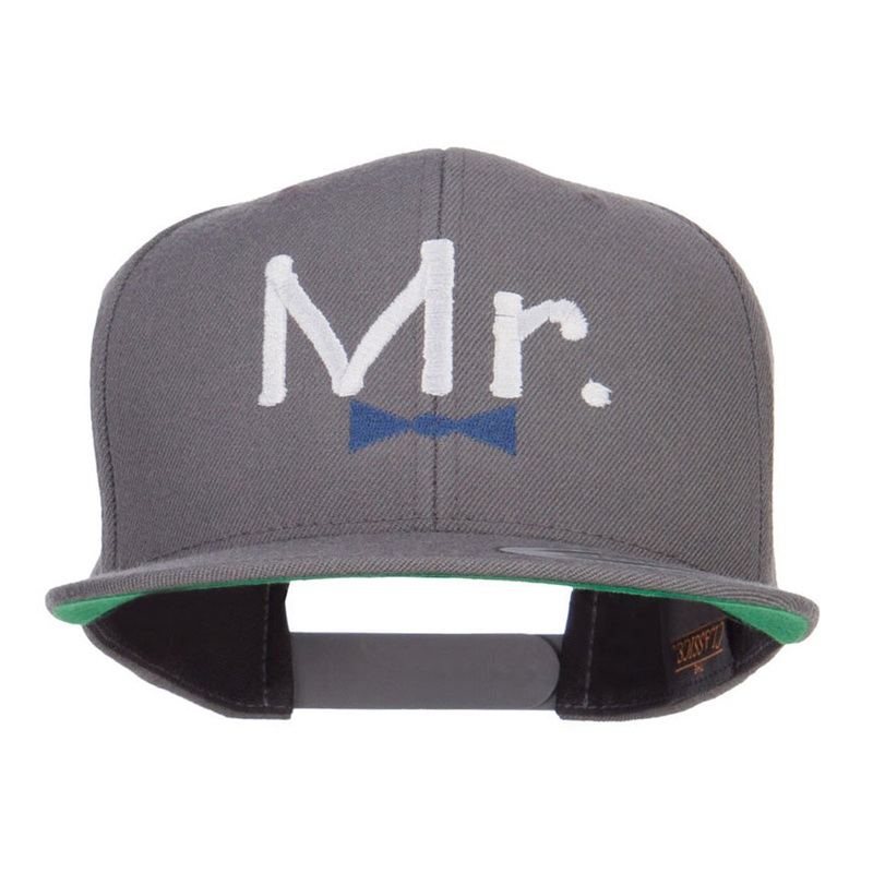 Mr Embroidered Snapback Cap Dk Grey One Size