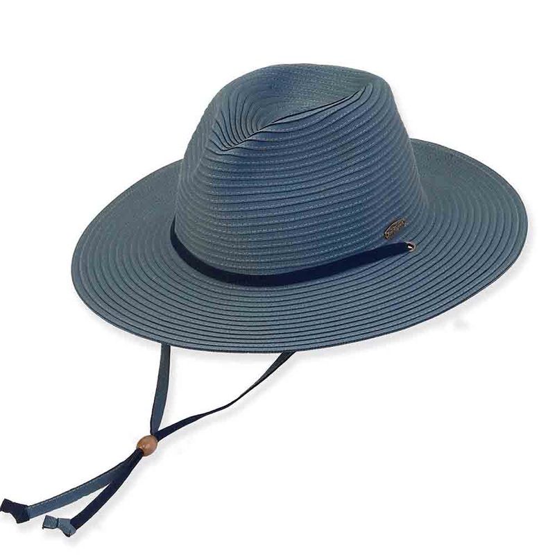 Safari Hat with Contrast Underbrim and Chin Strap – Tidal Tom Teal / Navy M/L (57-59 cm)