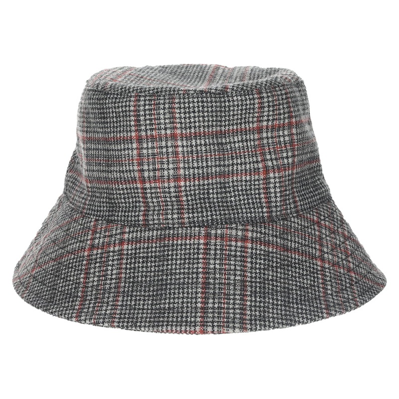 Scala Hats Morelia Checked Bucket Hat – Black-Red 1-Size