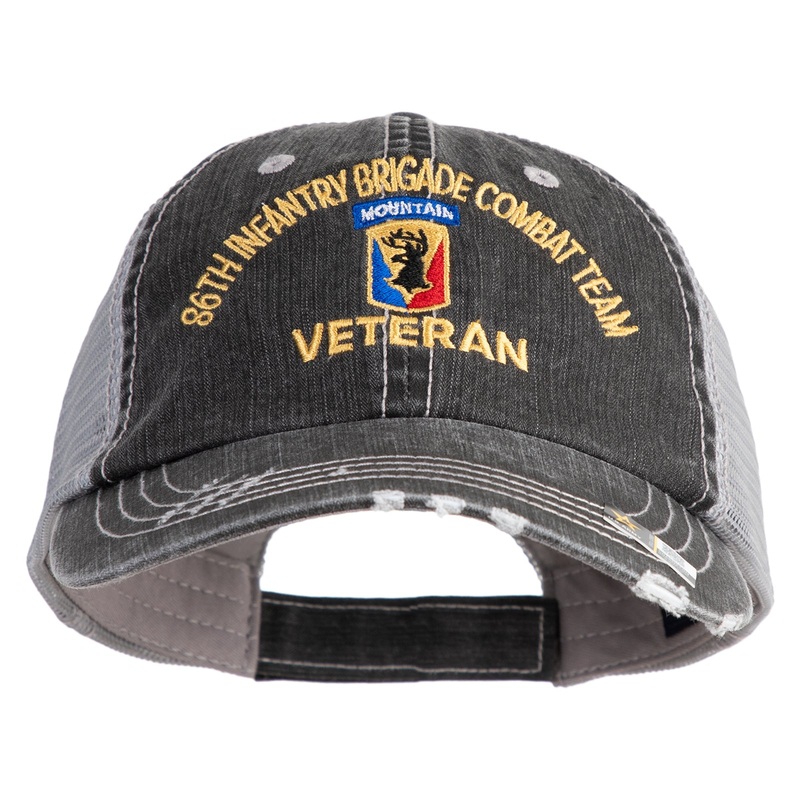 U.S. Army 86th Infantry Brigade Combat Team Embroidered Low Profile Special Cotton Mesh Cap Black One Size