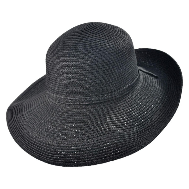 Wholesale Traveler Toyo Straw Sun Hat B2B Pre-Pack BLACK (12) ONE SIZE FITS MOST
