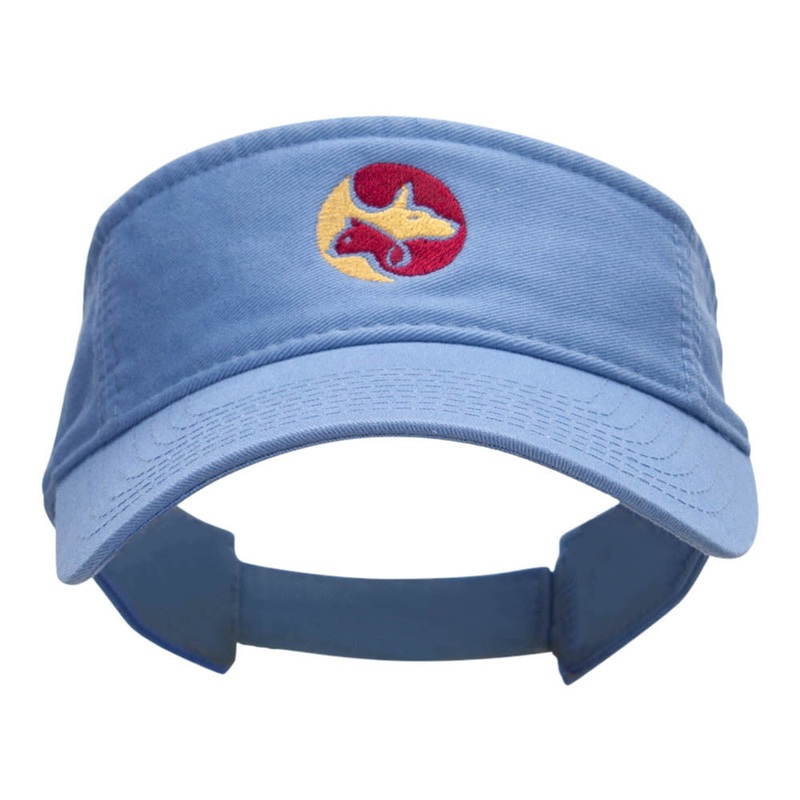Animal Circular Logo Embroidered Cotton Twill Washed Visor Lt Blue One Size