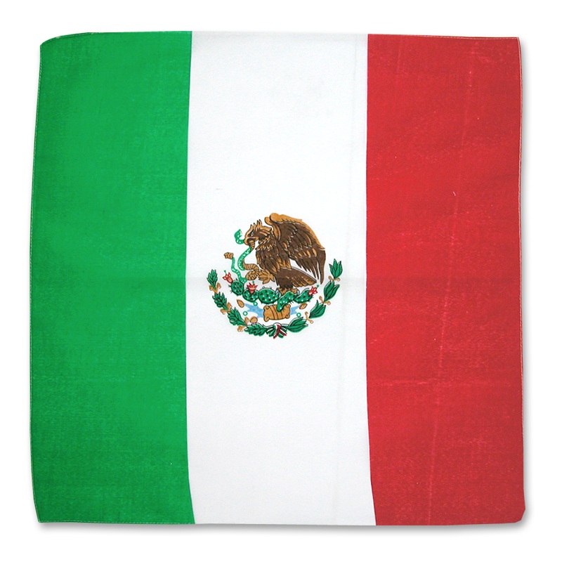 Bandanas, 100% Cotton, Mexico Flag, Mexican Flag, Bandera de Mexico, Bandannas, Bandana, Size: 22″ x 22″ Mexico Flag