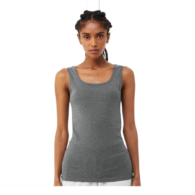 BELLA+CANVAS 1081 Womens Micro Rib Tank Solid White Blend S