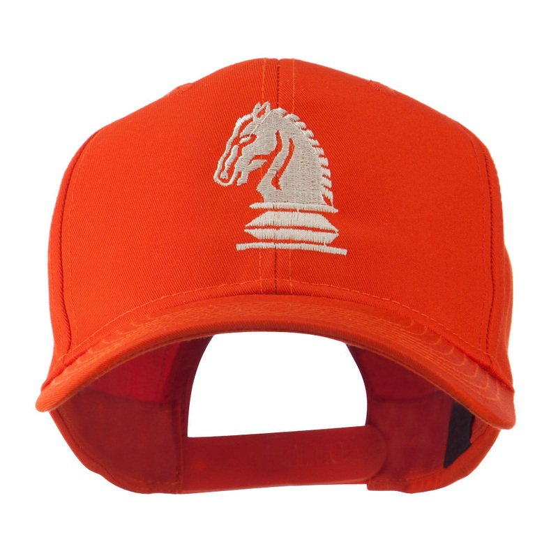 Chess Piece of a Knight Embroidered Cap Orange One Size
