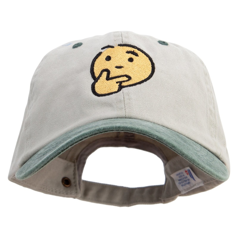 Confuse Icon Embroidered Pigment Dyed Wash Cap Beige Green One Size