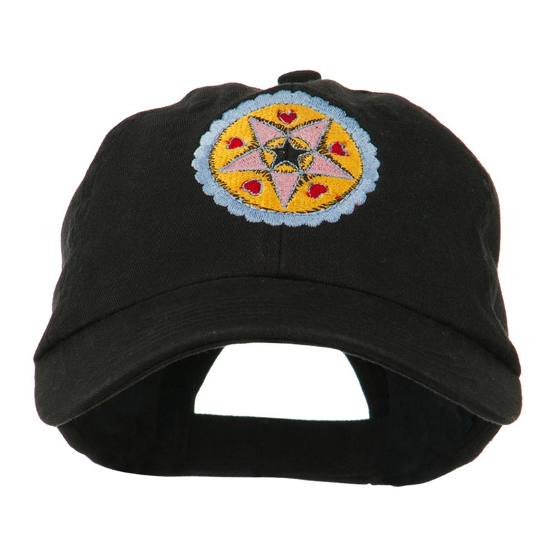 Dutch Motif Embroidered Cap Black One Size