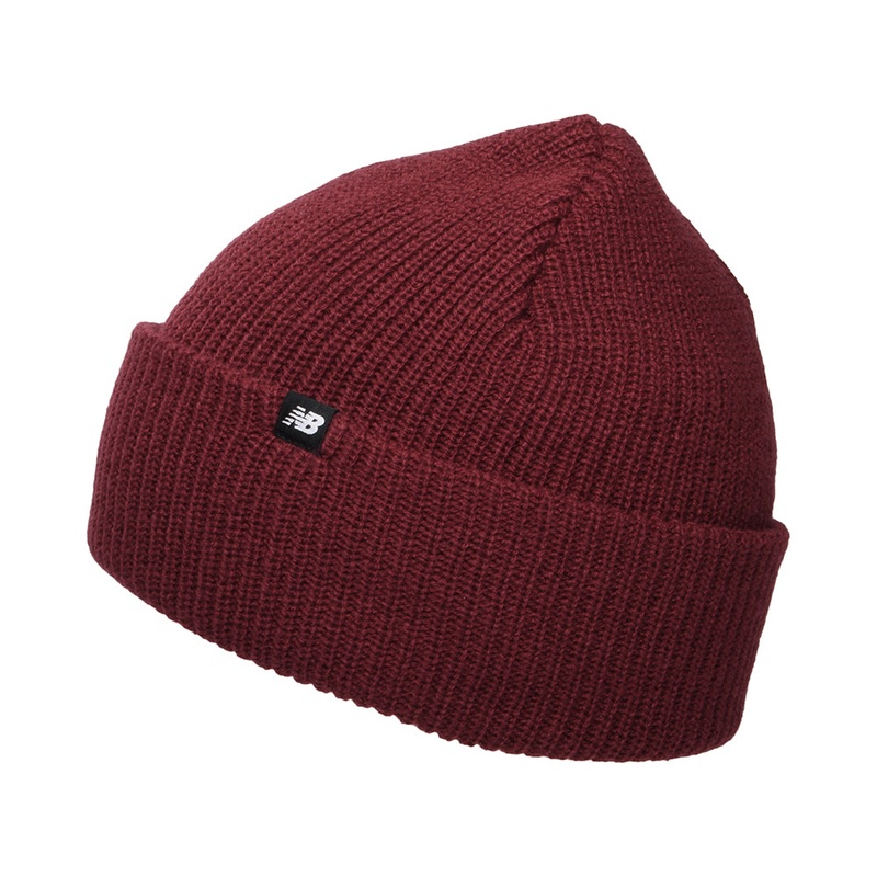 New Balance Hats Rib Knit Fisherman Beanie Hat – Burgundy 1-Size