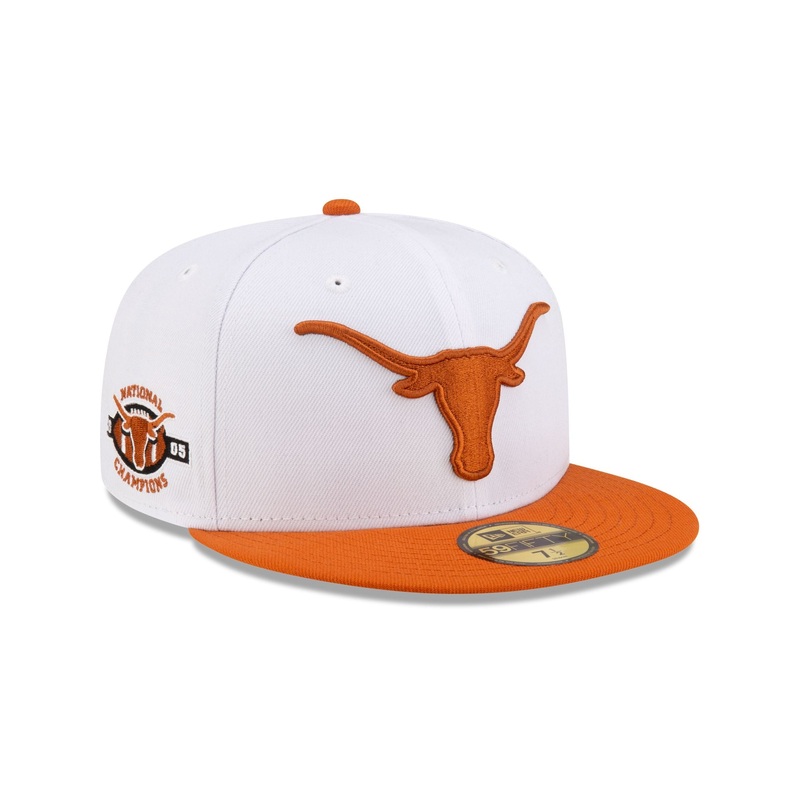 Texas Longhorns White 59FIFTY Fitted Hat 7