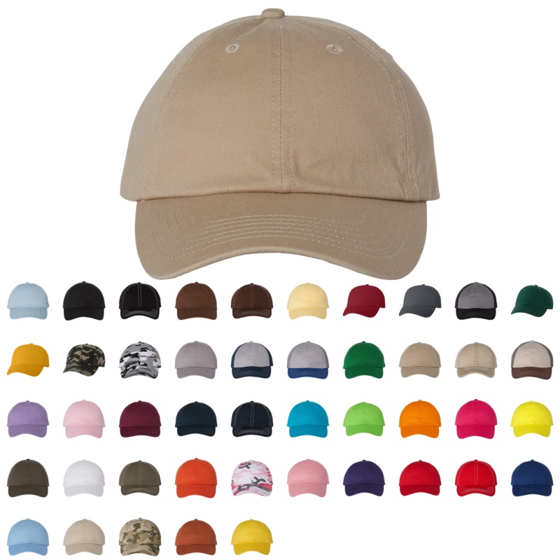 Valucap VC300A Adult Bio-Washed Classic Dad Hat Relaxed Cap VC300 Black