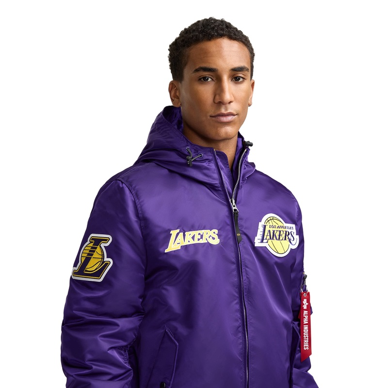 Alpha Industries x Los Angeles Lakers L-2B Hooded Bomber Jacket S