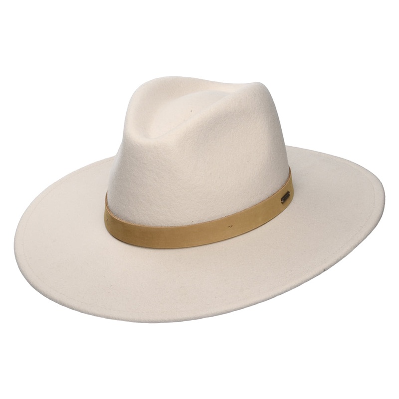 Brixton Hats Harper Wool Felt Fedora Hat – Cream-Natural Small-56cm
