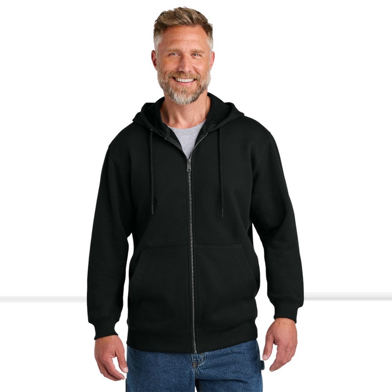 CornerStone CSF631 Tough Fleece Full-Zip Hoodie Black XS