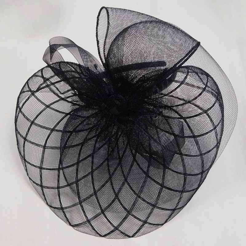 Criss Cross Mesh Fascinator Black