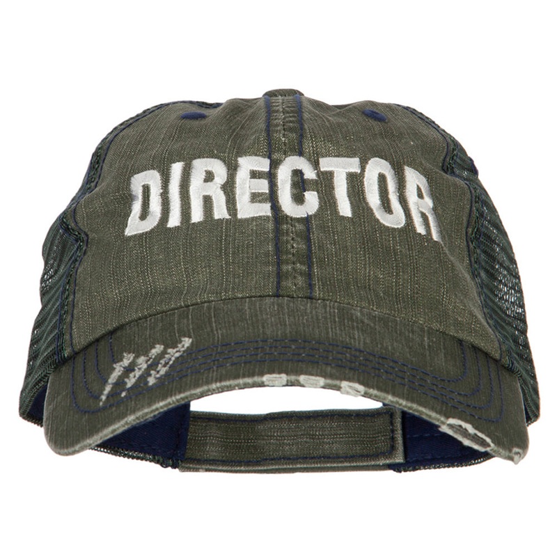 Director Embroidered Low Profile Mesh Cap Green One Size