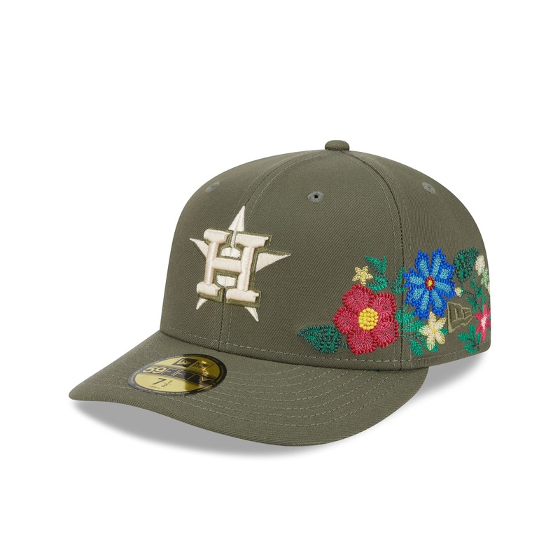 Houston Astros Tonal Florals Olive 59FIFTY Fitted Hat 7